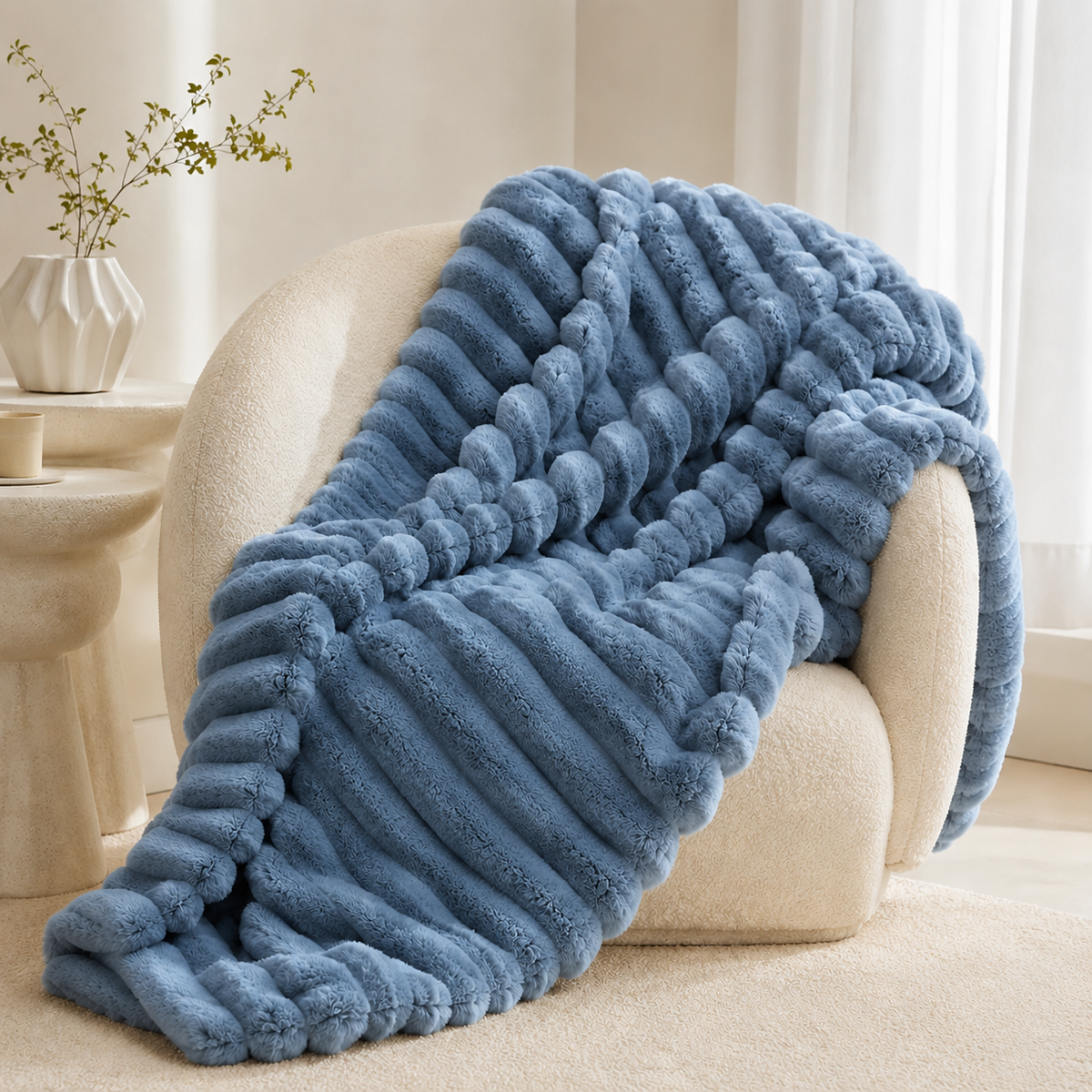 Plaid Cocooning BIVVIA – Bleu