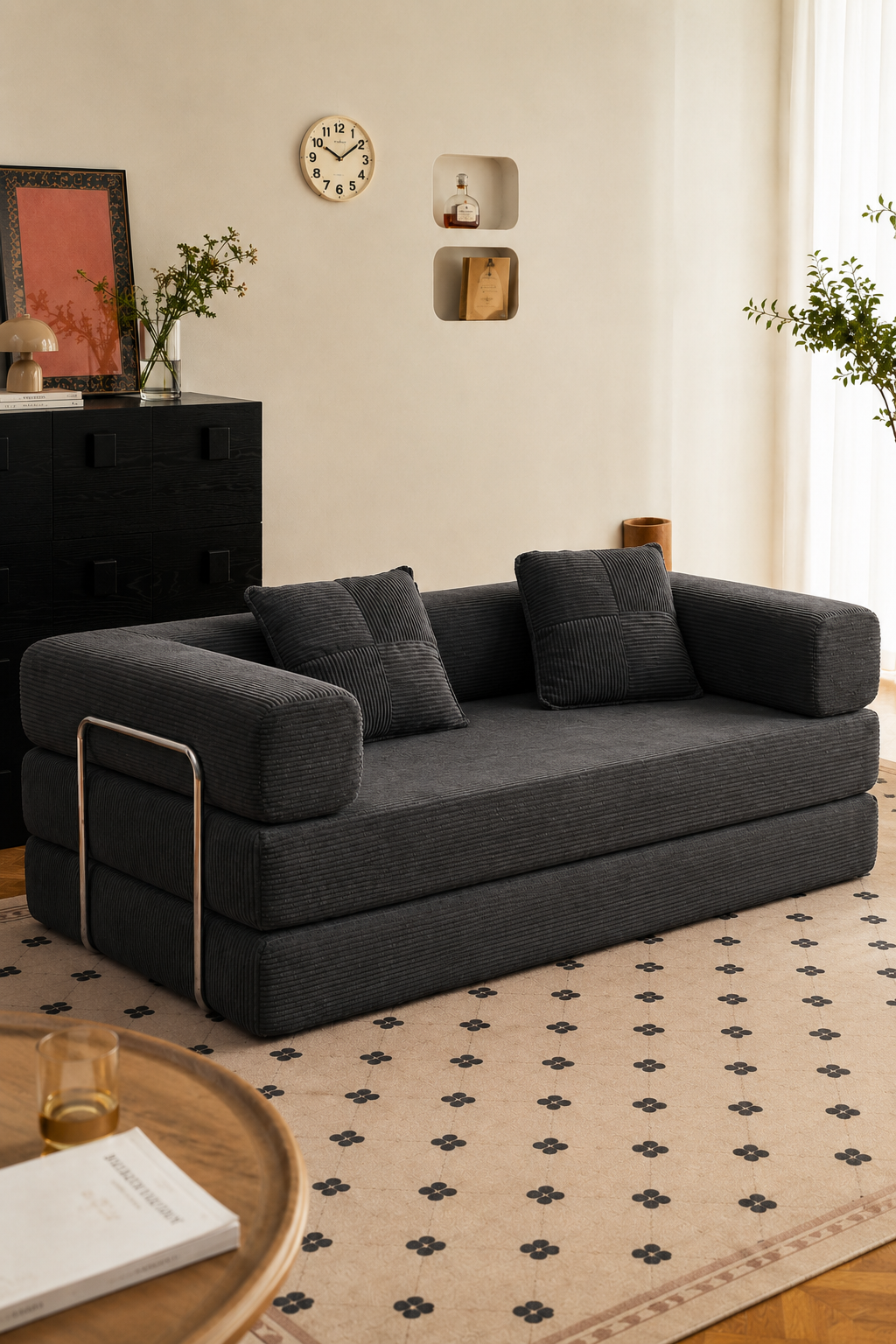 Canapé-Lit Convertible BIVVIA – Anthracite
