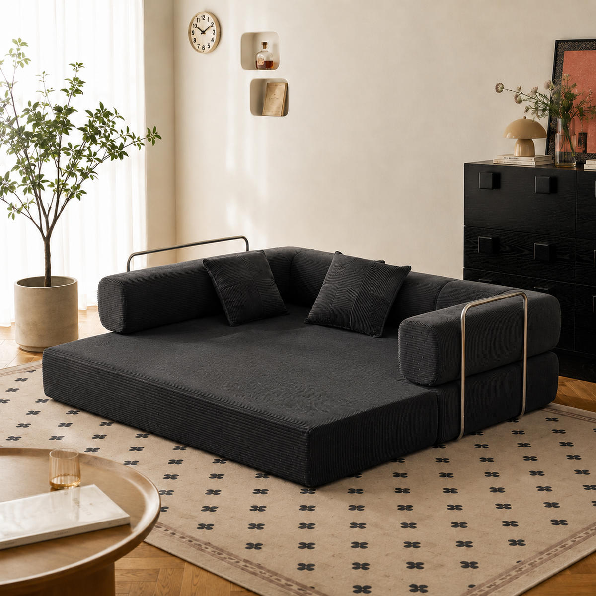 Canapé-Lit Convertible BIVVIA – Anthracite
