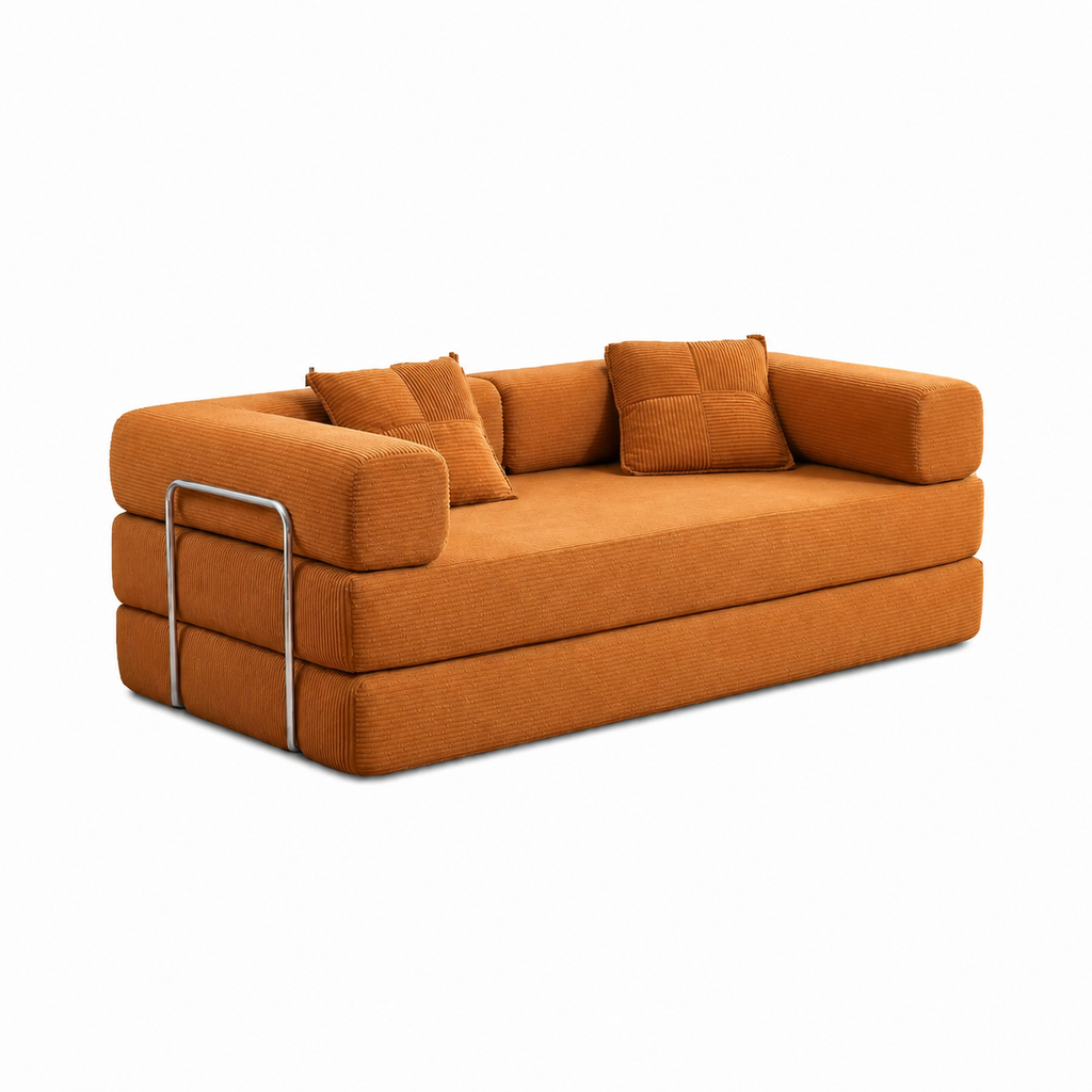 Canapé-Lit Convertible BIVVIA – Orange Camel