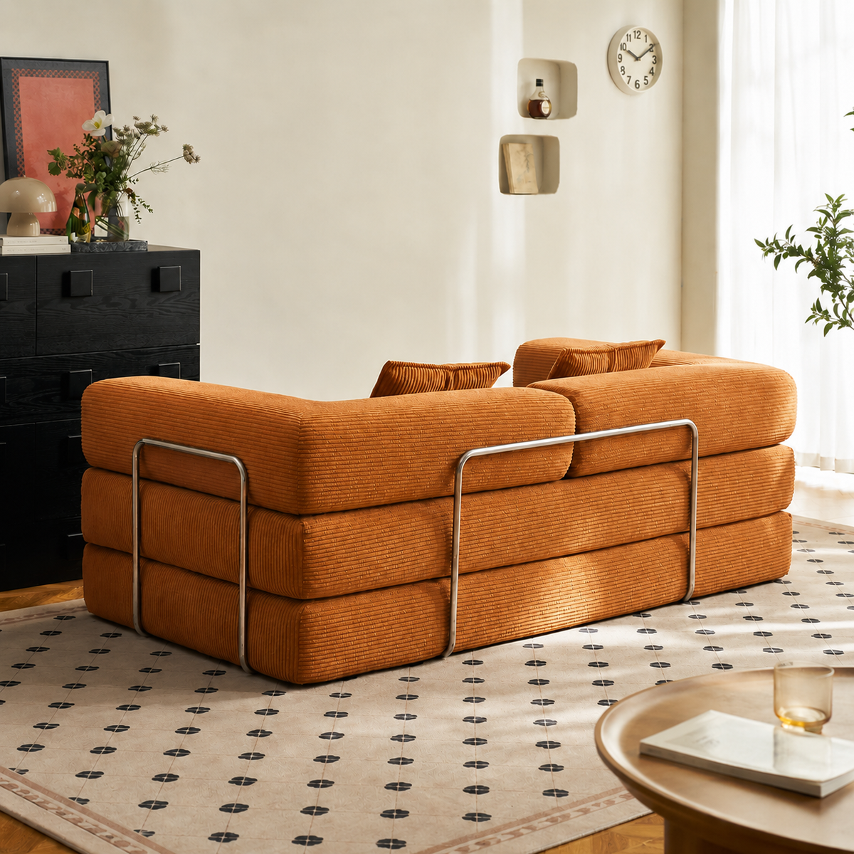 Canapé-Lit Convertible BIVVIA – Orange Camel