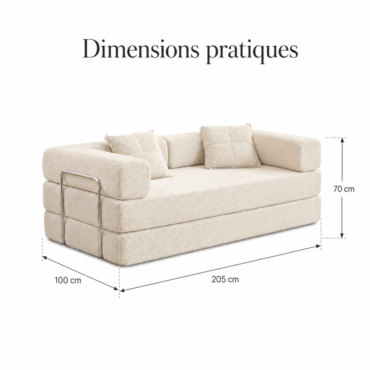 Canapé-Lit Convertible BIVVIA – Ivoire Crème