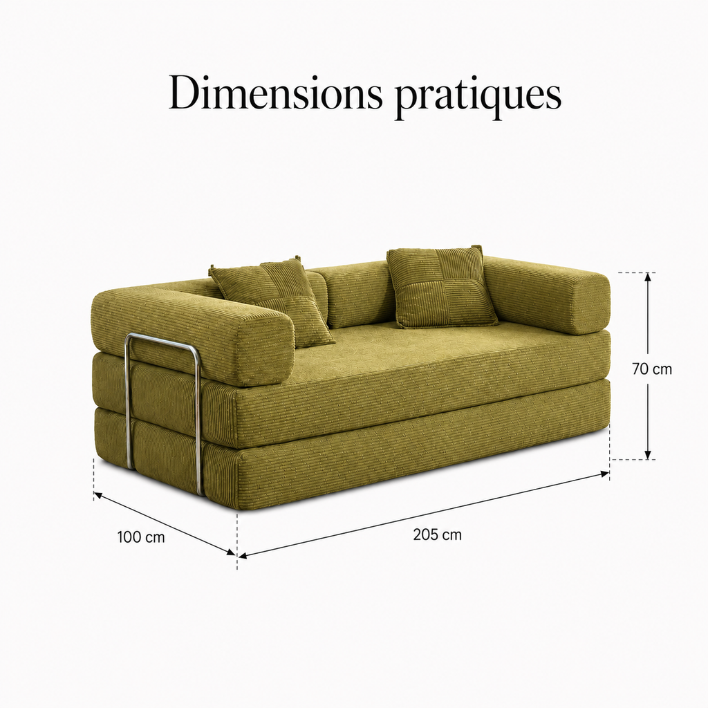 Canapé-Lit Convertible BIVVIA – Kaki Olive