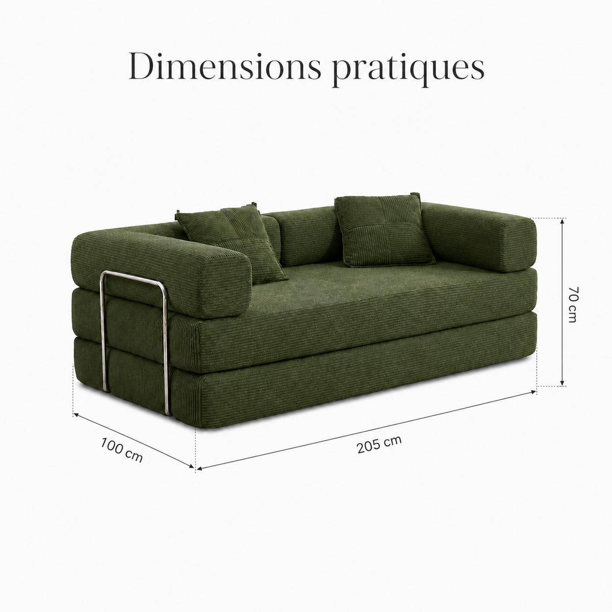 Canapé-Lit Convertible BIVVIA – Vert Sapin