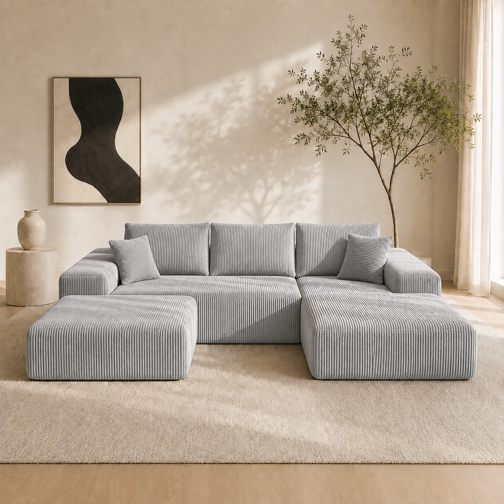 Canapé d’Angle Modulable BIVVIA – Gris foncé