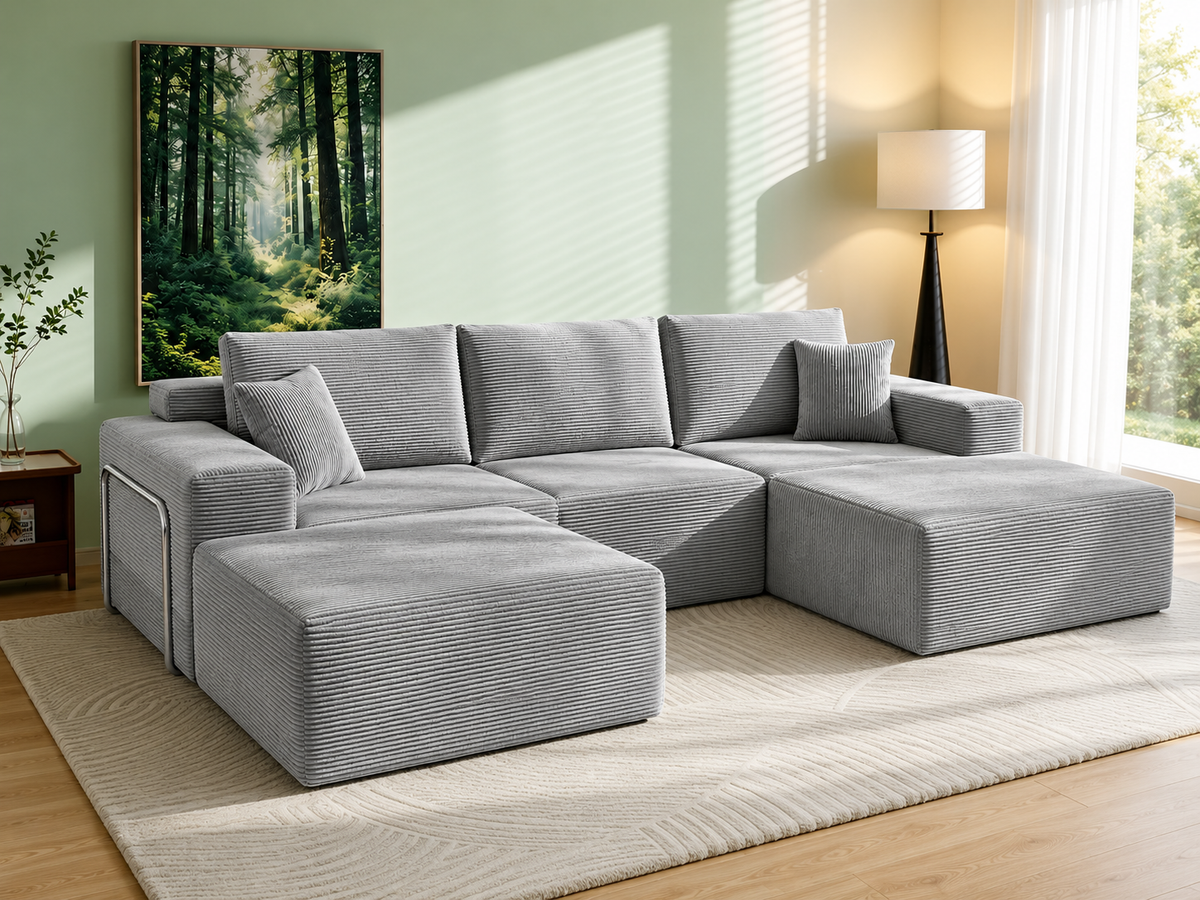 Canapé d’Angle Modulable BIVVIA – Gris foncé