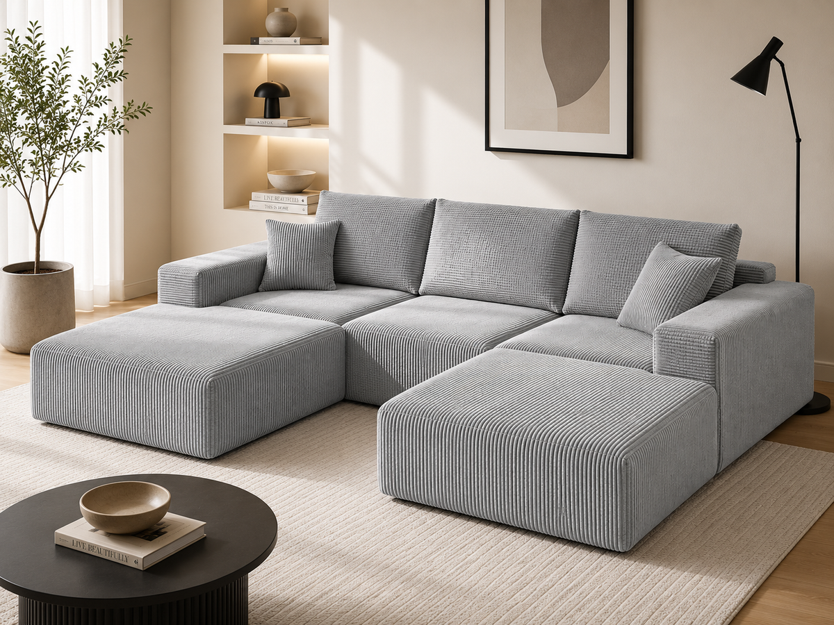Canapé d’Angle Modulable BIVVIA – Gris foncé