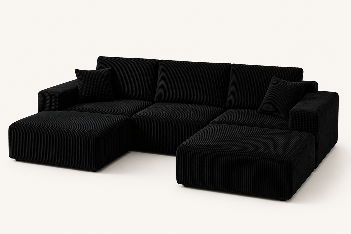 Canapé d’Angle Modulable BIVVIA – Noir